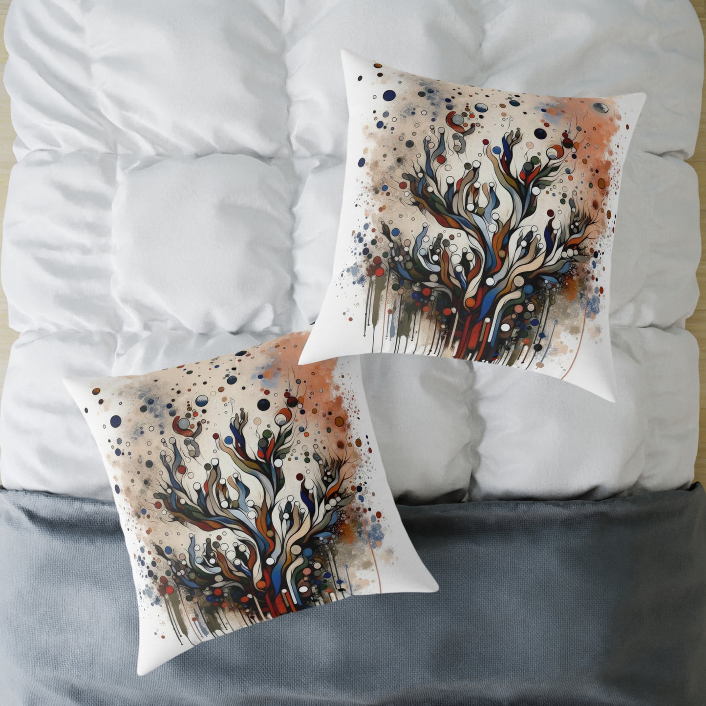 Intentional Unity Splashes Spun Polyester Pillow