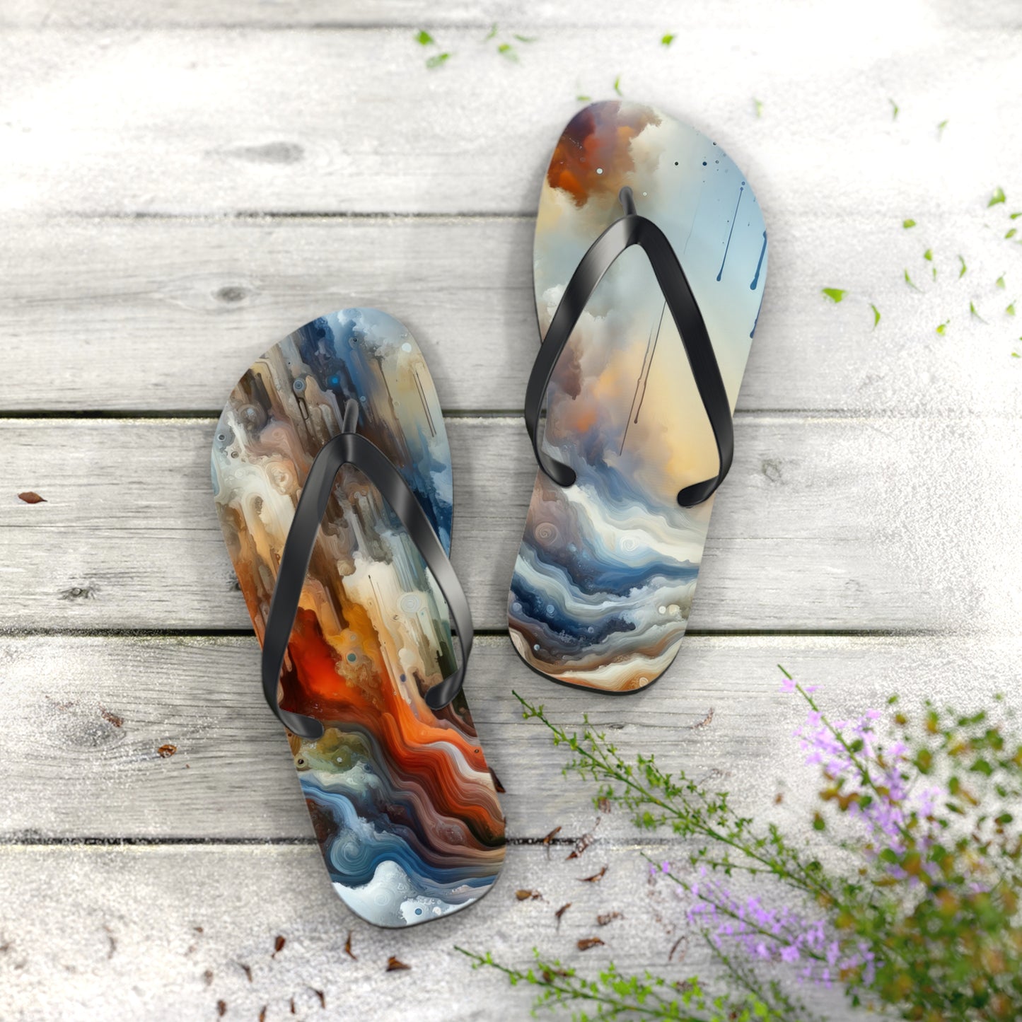 Inner Journey Abstract Flip Flops