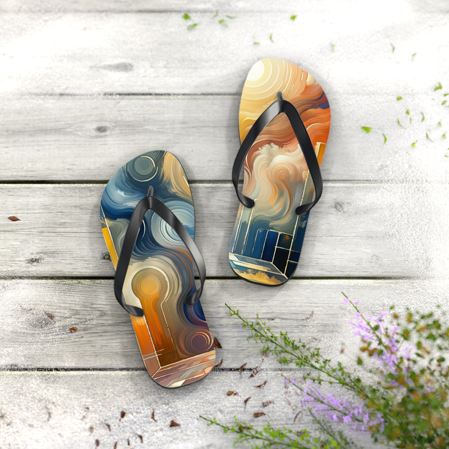 Spiritual Tranquil Sanctuary Flip Flops