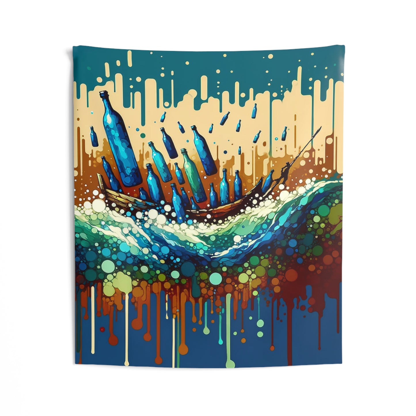 Oceanic Bottle Rescue Indoor Wall Tapestries