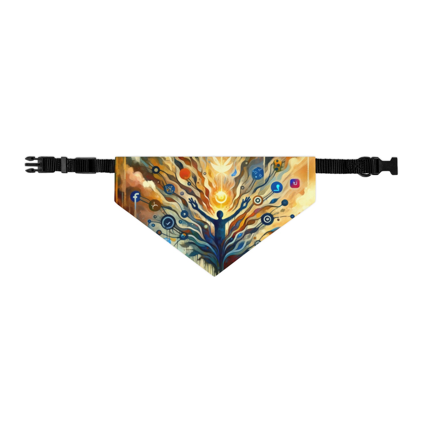 Reflective Digital Meditation Pet Bandana Collar