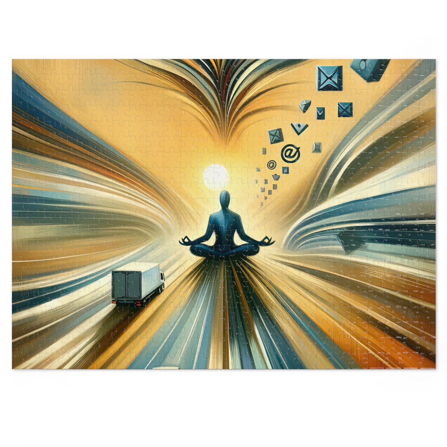 Meditative Commute Flow Jigsaw Puzzle (30, 110, 252, 500,1000-Piece)