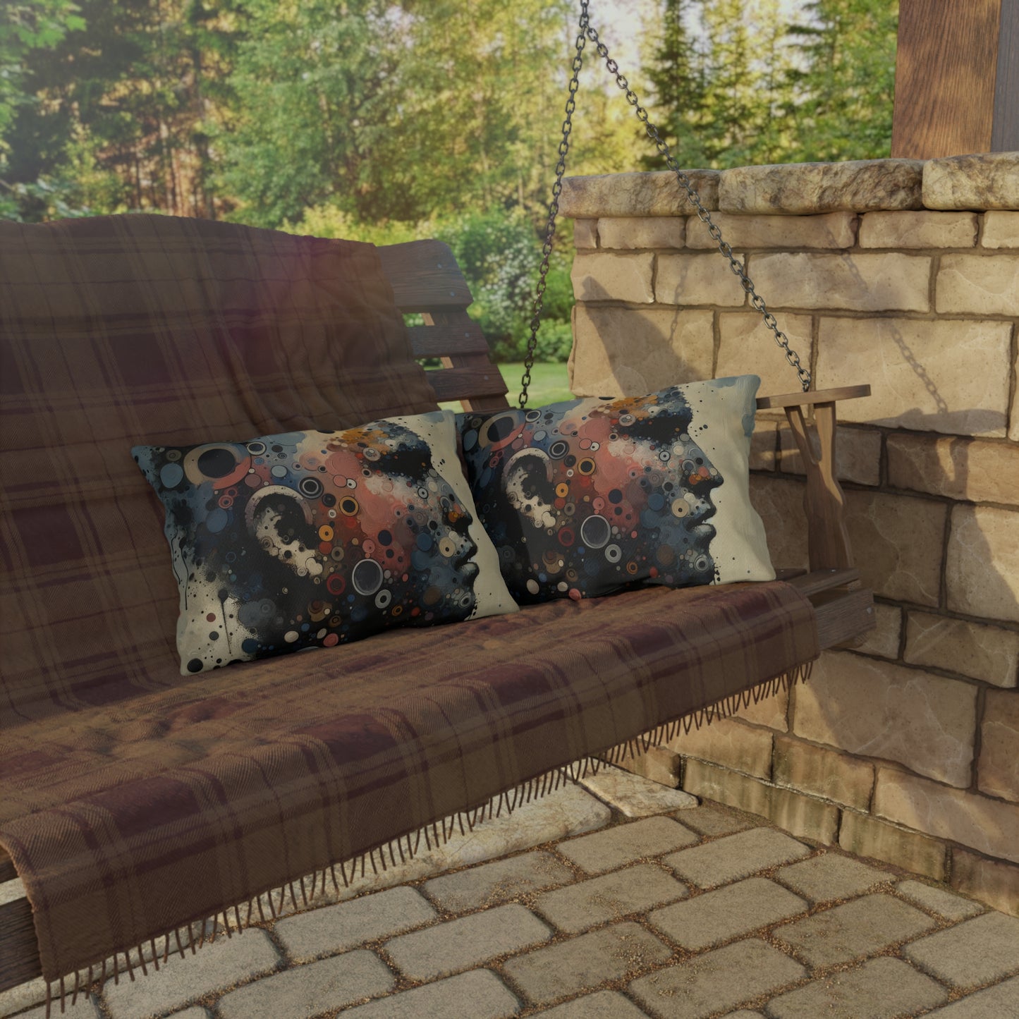 Reflective Tachism Contemplation Outdoor Pillows