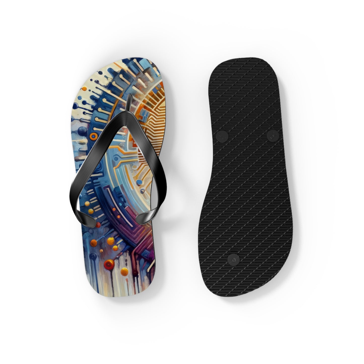 Meditative Technological Fusion Flip Flops