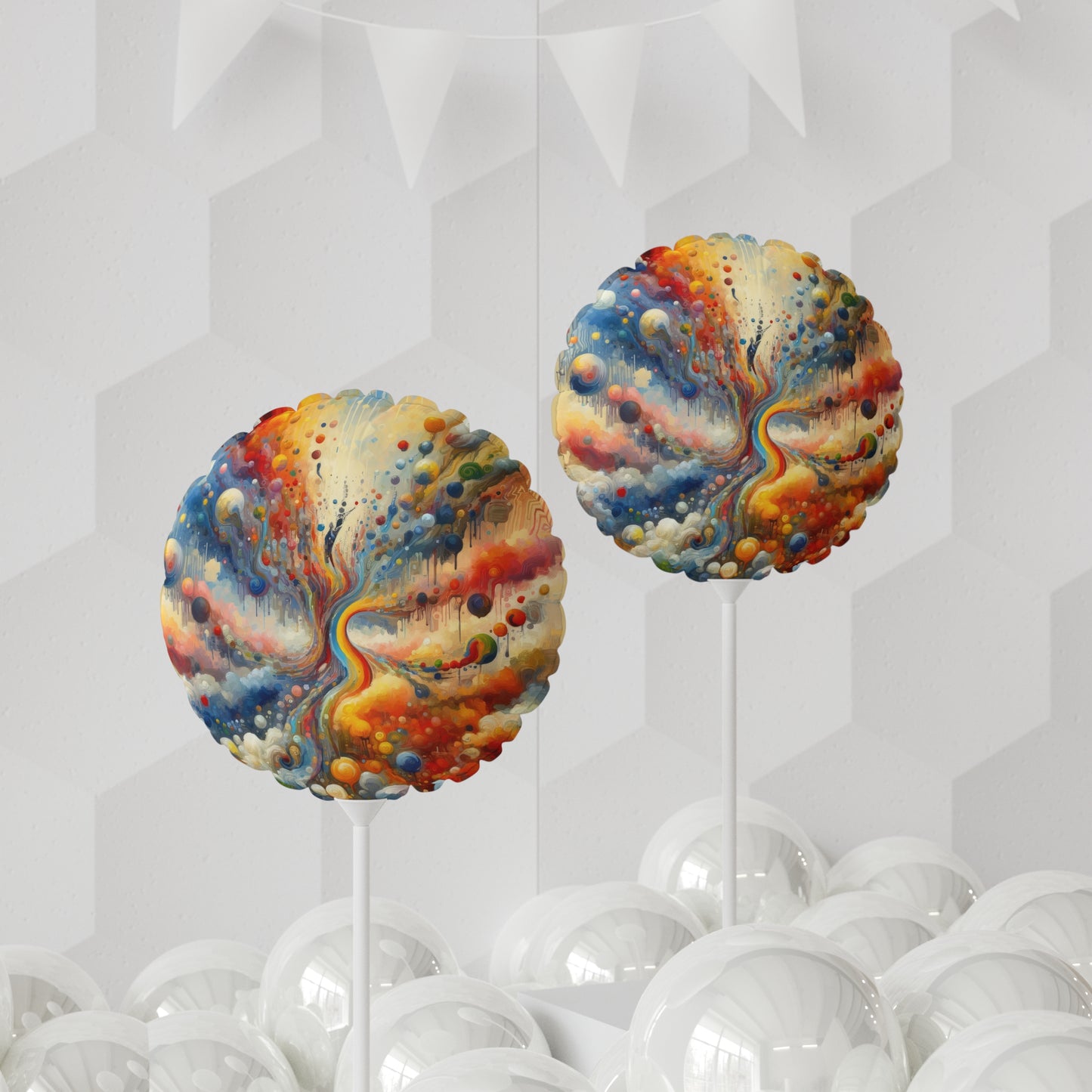 Choices Tachism Canvas Balloon (Round and Heart-shaped), 11"