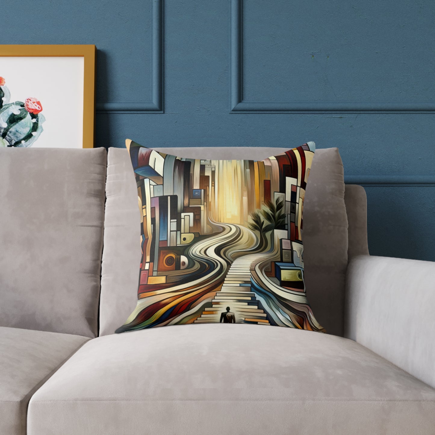 Relatable Journey Abstraction Spun Polyester Pillow