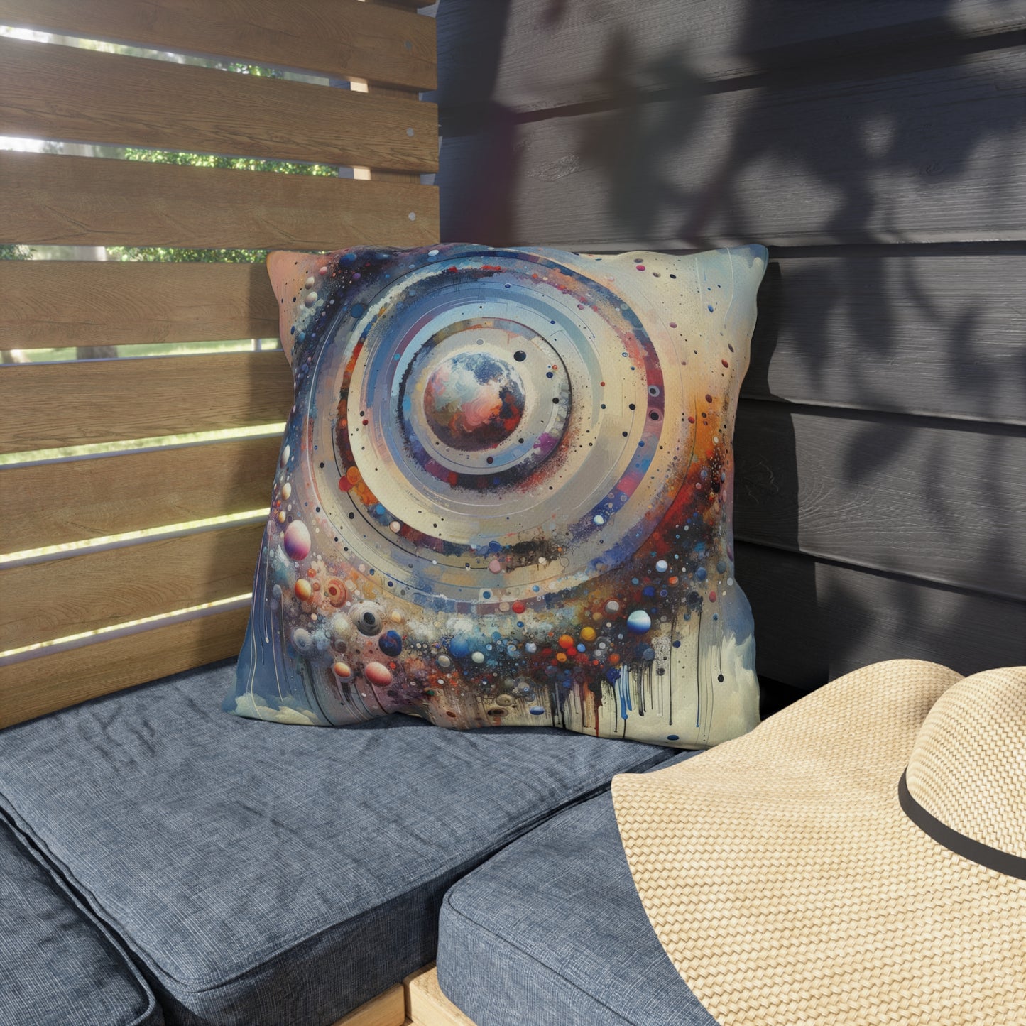 Conscious Rings Tachism Outdoor Pillows