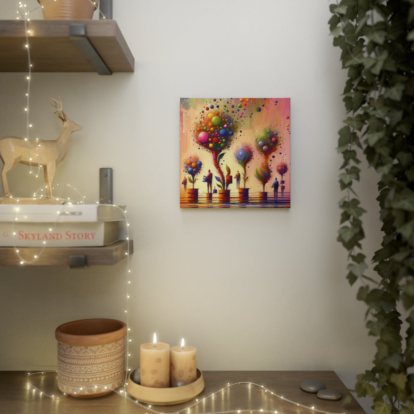 Vibrant Digital Arboriculture Canvas Photo Tile
