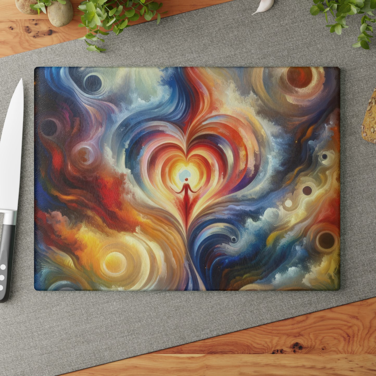Unified Heart Journey Glass Cutting Board