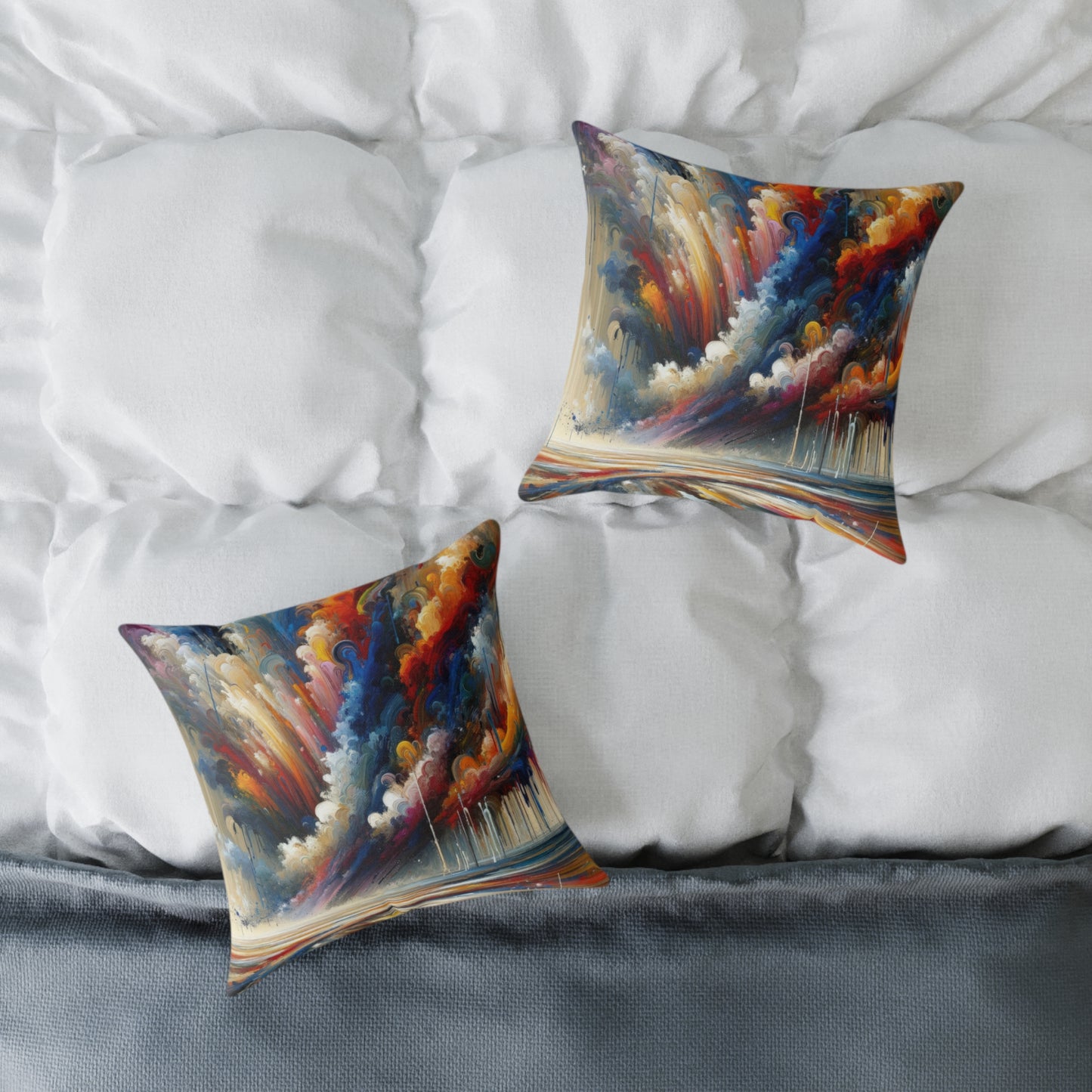 Grandiose Transformation Tachism Spun Polyester Pillow