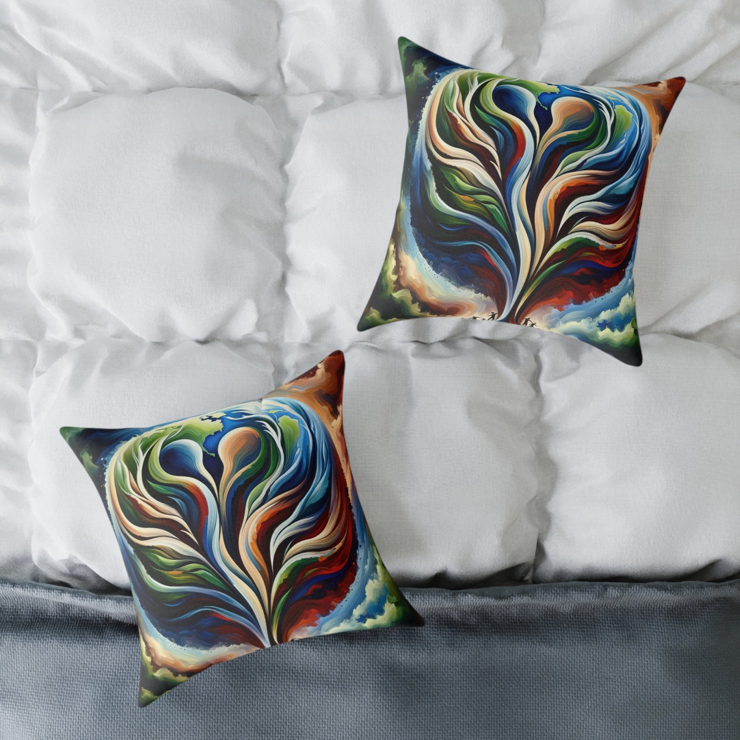 Interconnected Earth Advocates Spun Polyester Pillow