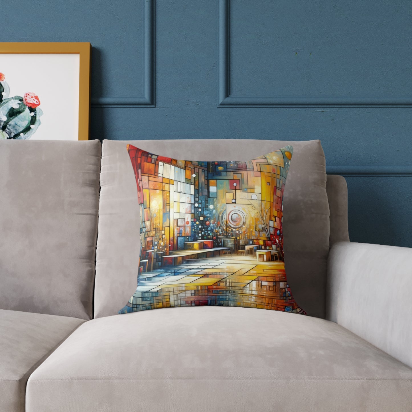 Reflective Habitation Art Spun Polyester Pillow