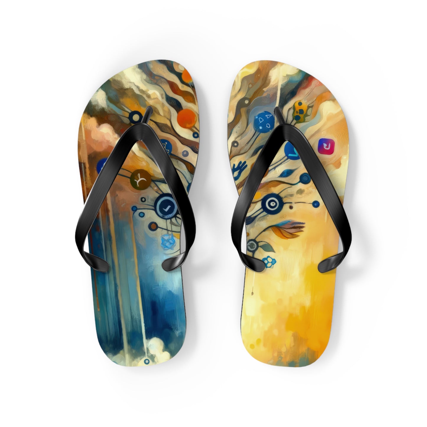 Reflective Digital Meditation Flip Flops