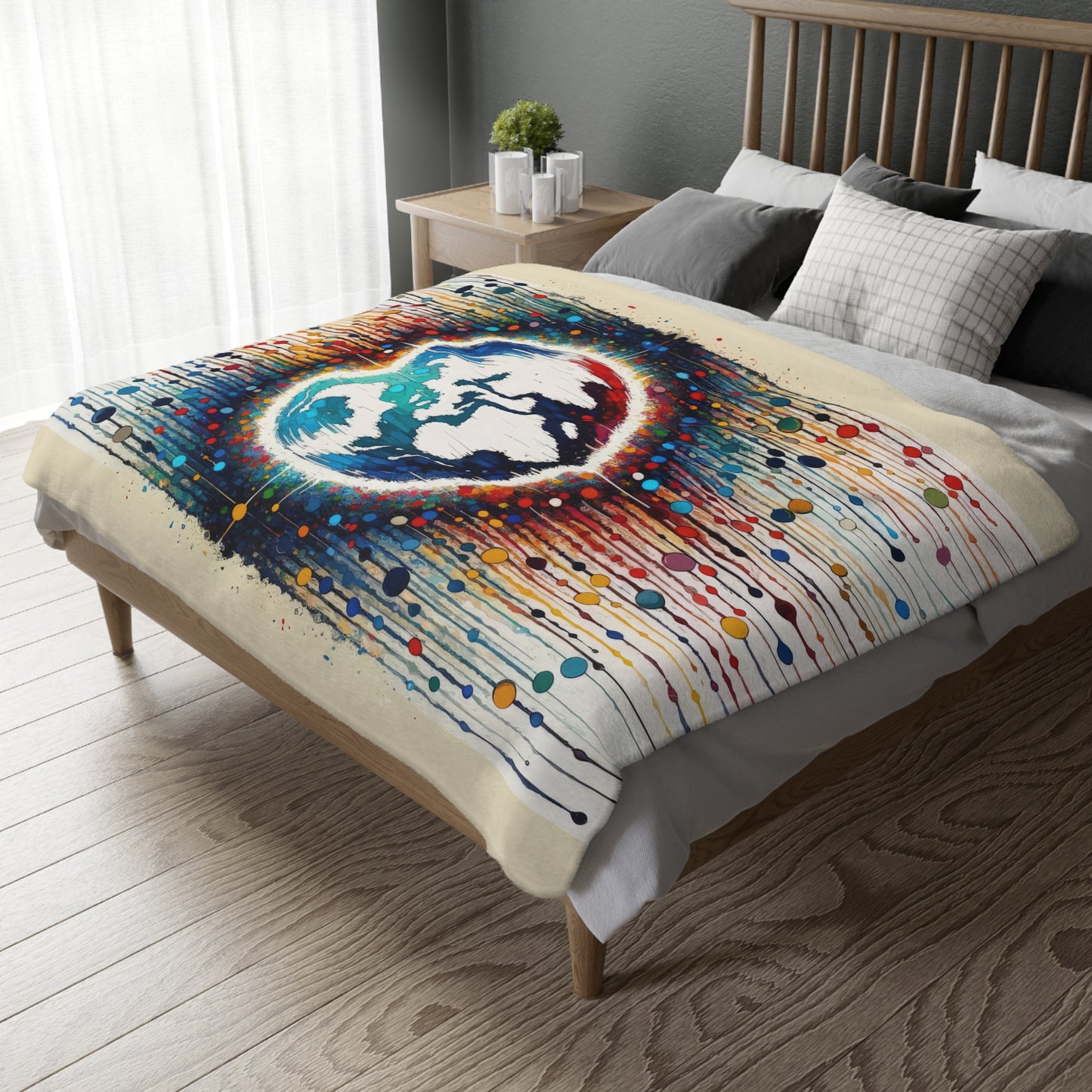 Heartbeats Synchronizing Peace Velveteen Microfiber Blanket (Two-sided print)