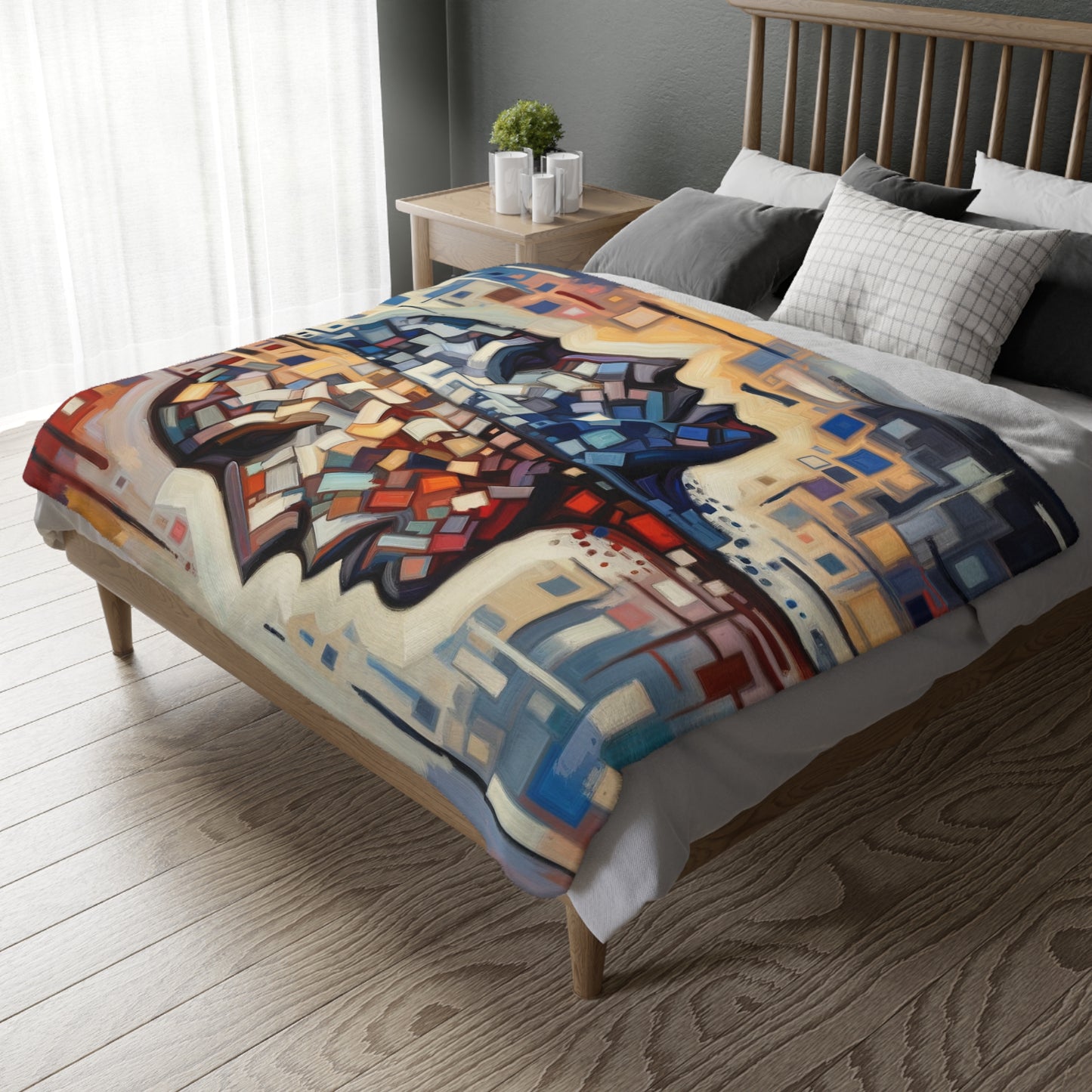 Identity Tachism Intersection Velveteen Microfiber Blanket (Two-sided print)