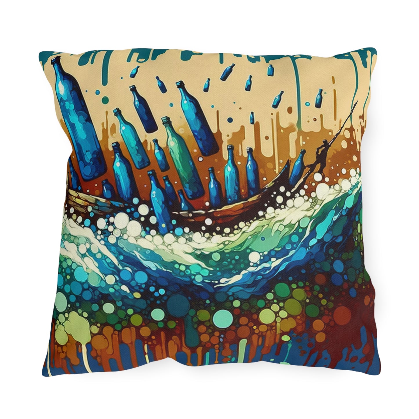 Oceanic Bottle Rescue Outdoor Pillows