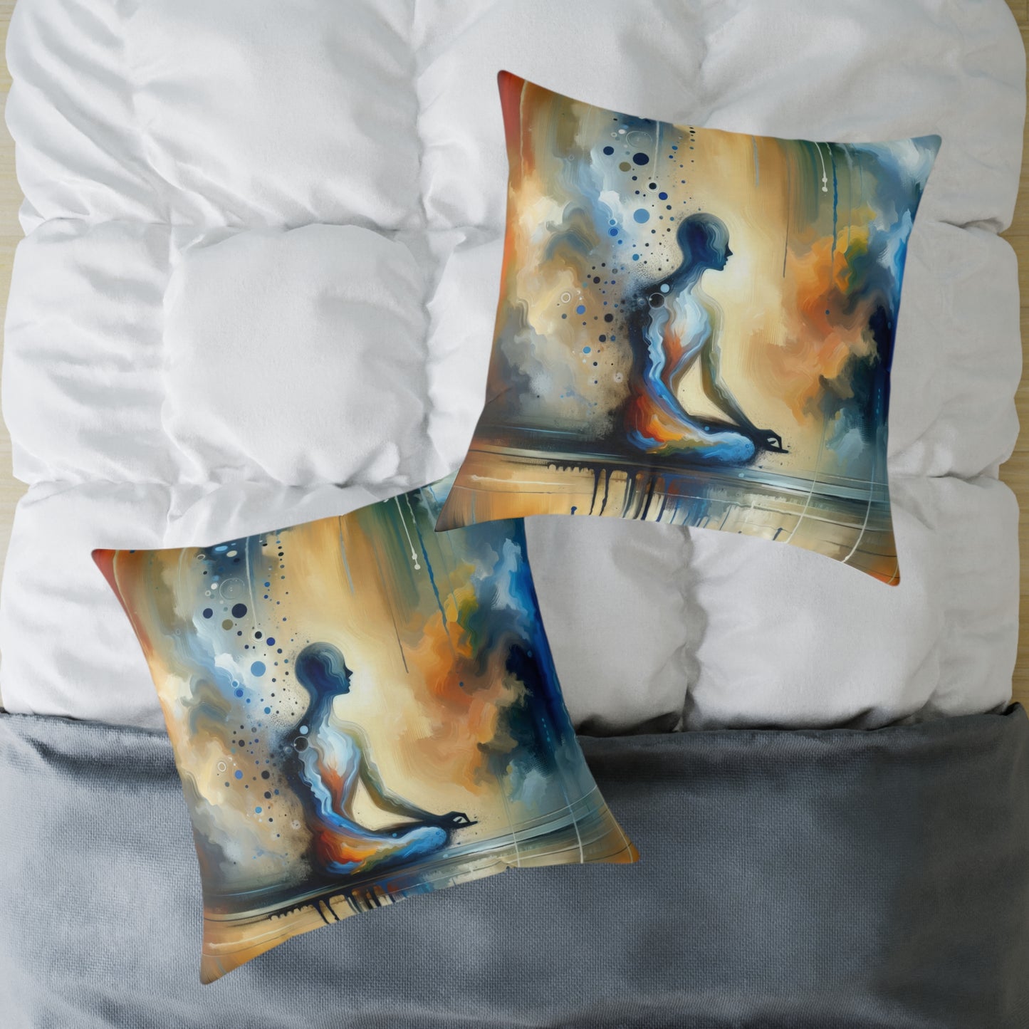 Resonance Abstract Healing Spun Polyester Pillow