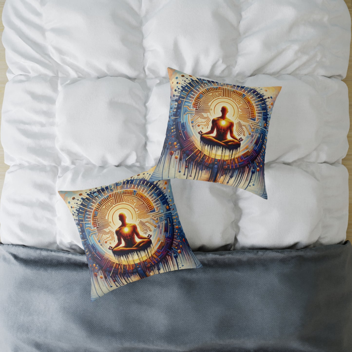 Meditative Technological Fusion Spun Polyester Pillow