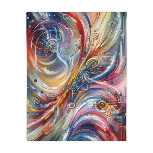 Interconnectivity Tachism Dynamics Velveteen Microfiber Blanket (Two-sided print)