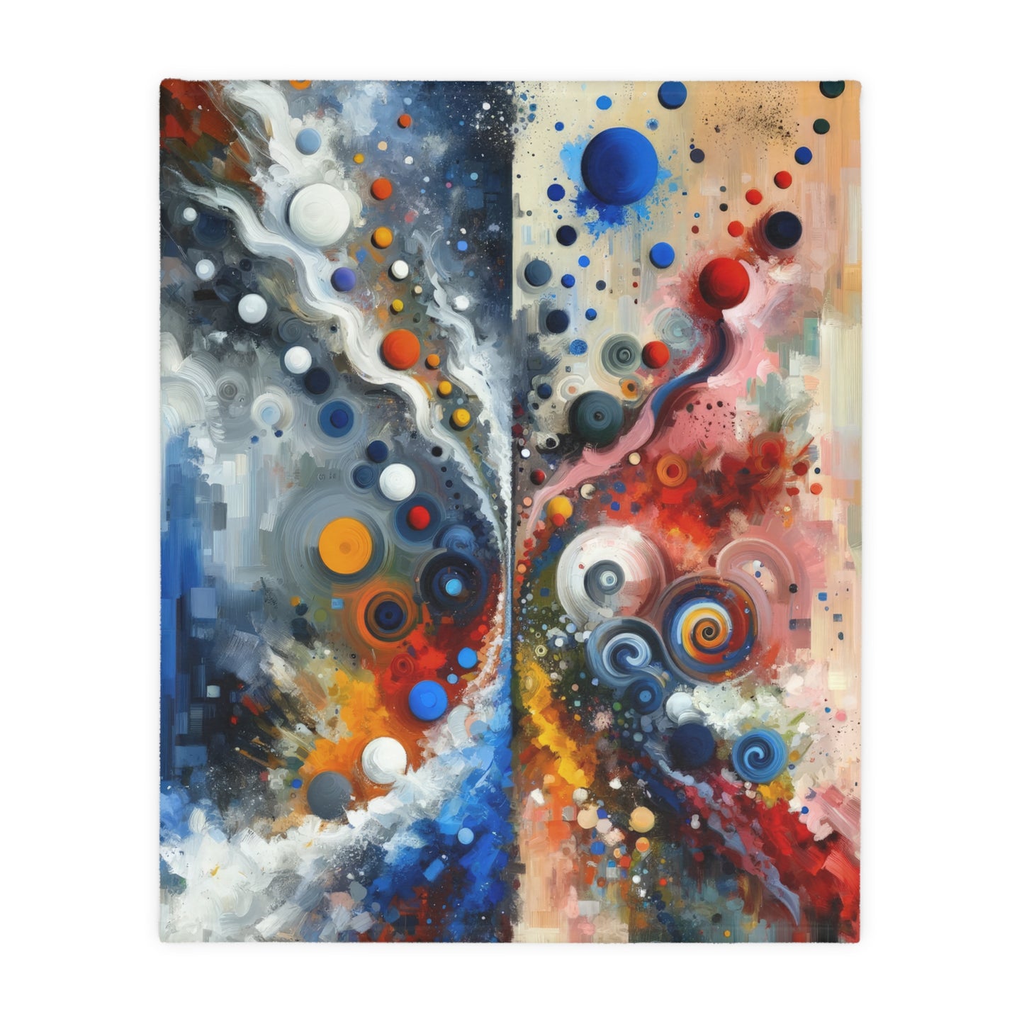 Unity Duality Abstraction Velveteen Microfiber Blanket (Two-sided print)