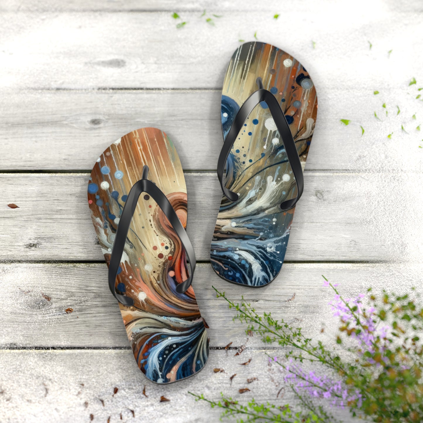 Empathic Connection Tachism Flip Flops