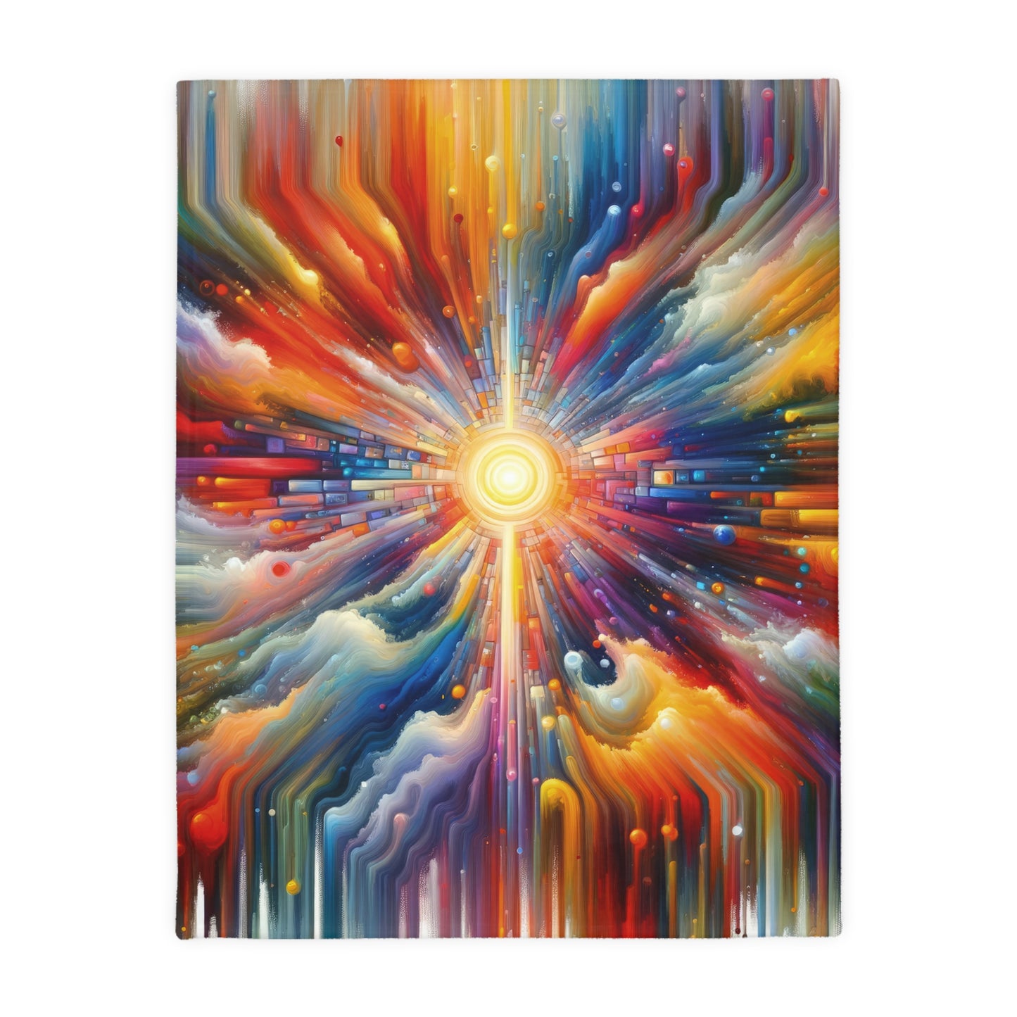 Kaleidoscopic Tachism Breath Velveteen Microfiber Blanket (Two-sided print)