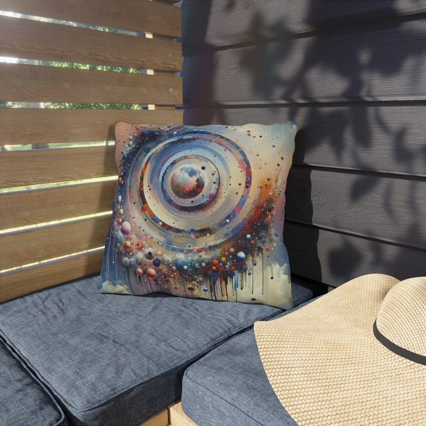 Conscious Rings Tachism Outdoor Pillows