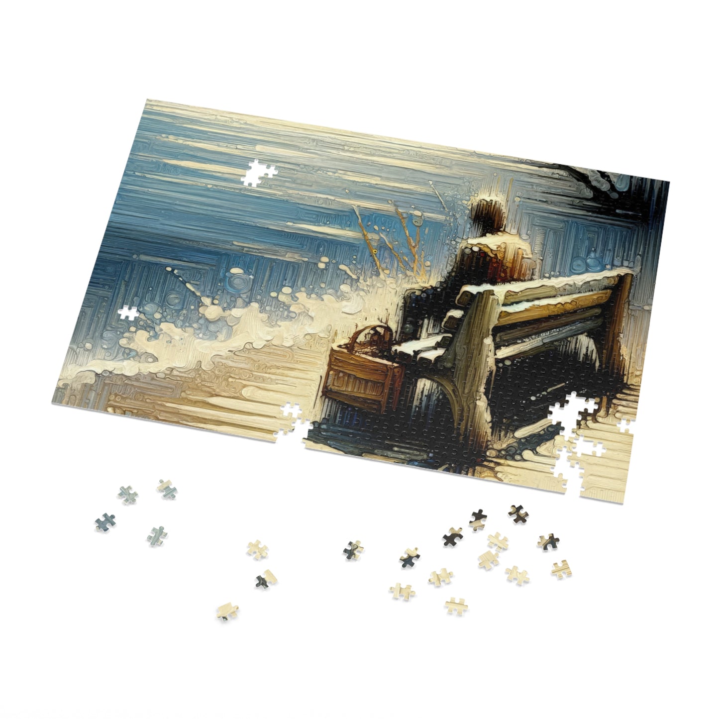 Seaside Solitude Tachism Jigsaw Puzzle (30, 110, 252, 500,1000-Piece)