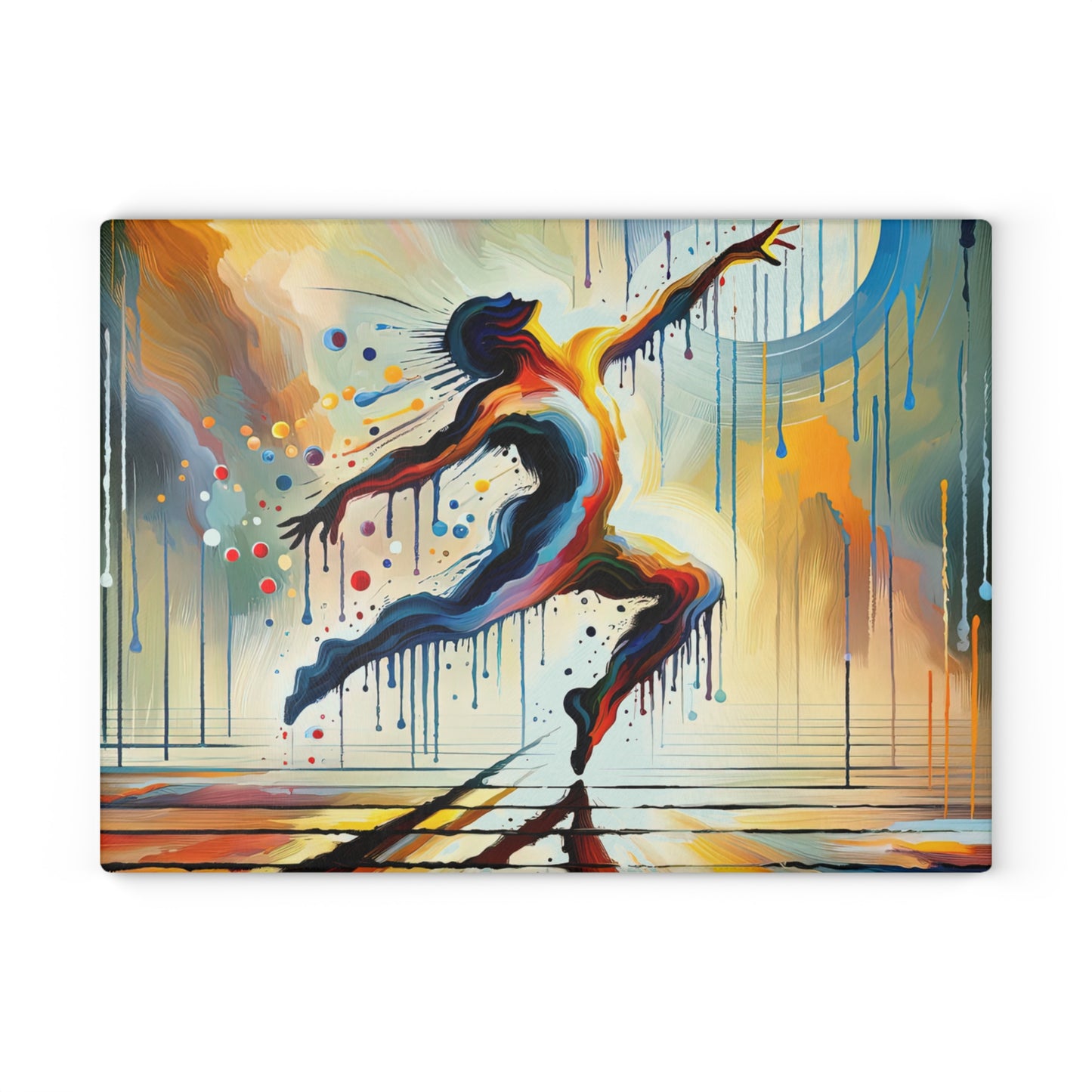 Expressive Dance Reflection Glass Cutting Board