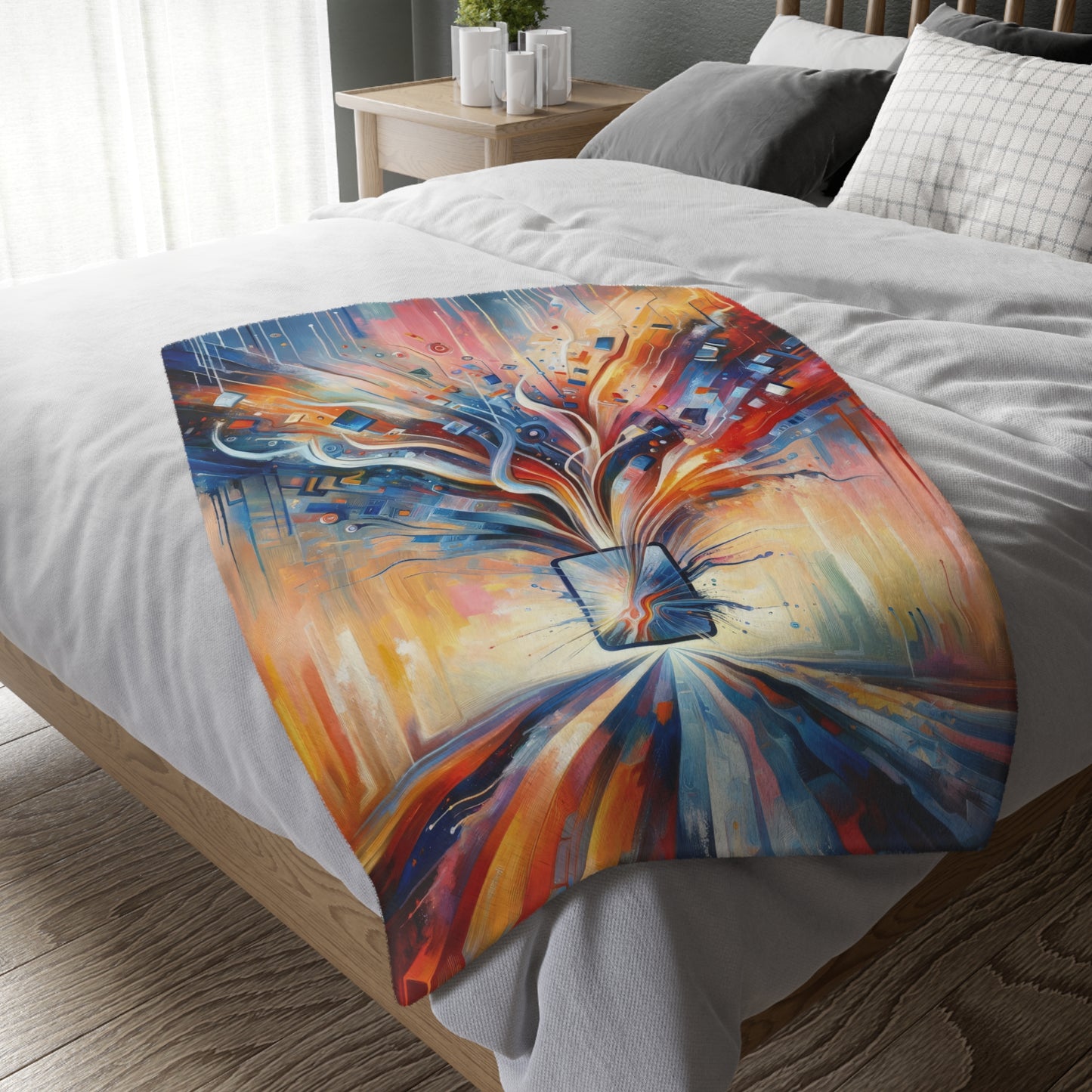 Empowerment Through Technology Velveteen Microfiber Blanket (Two-sided print)
