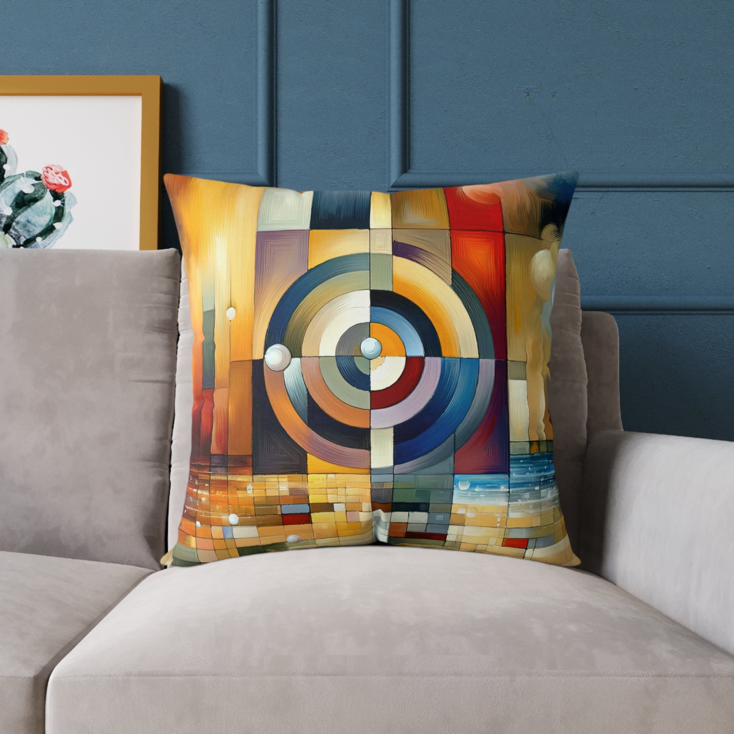 Oneness Through Tachism Spun Polyester Pillow