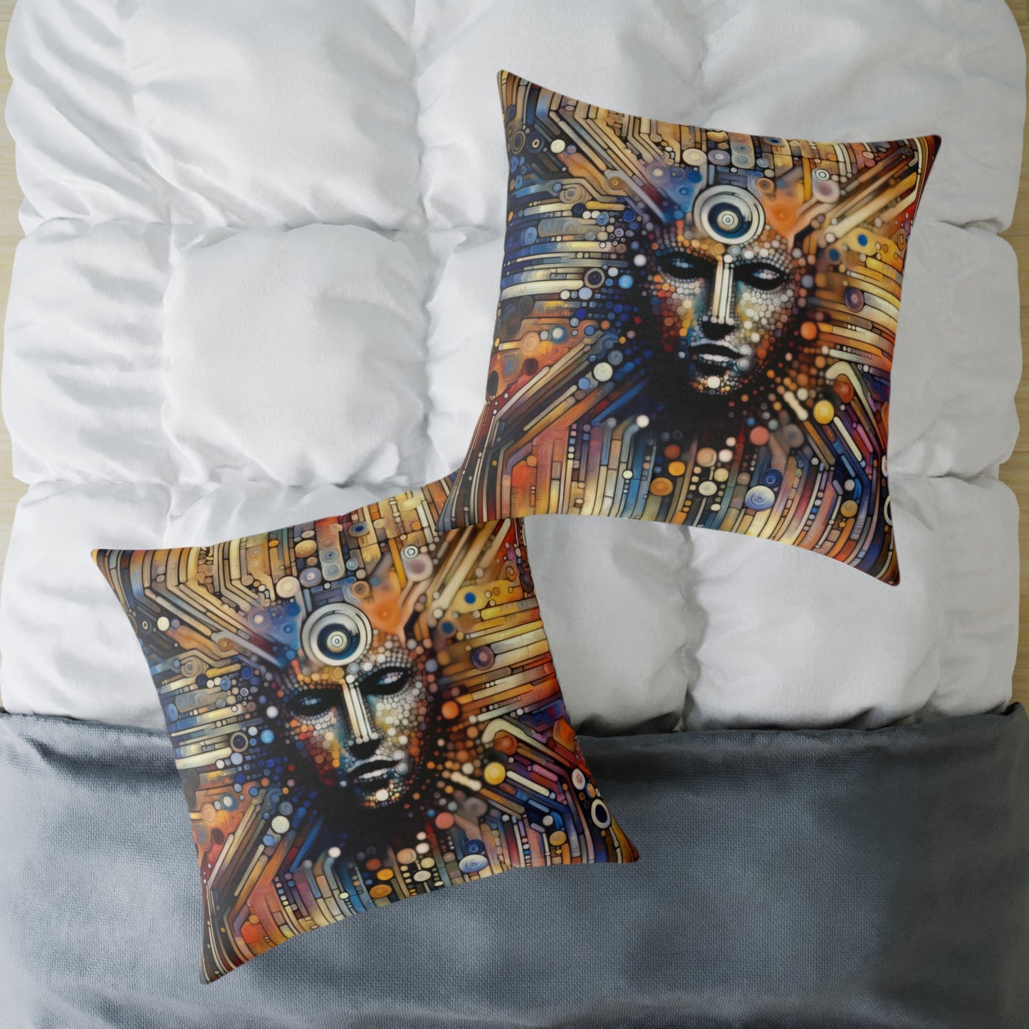 Digital Rhythm Tapestry Spun Polyester Pillow