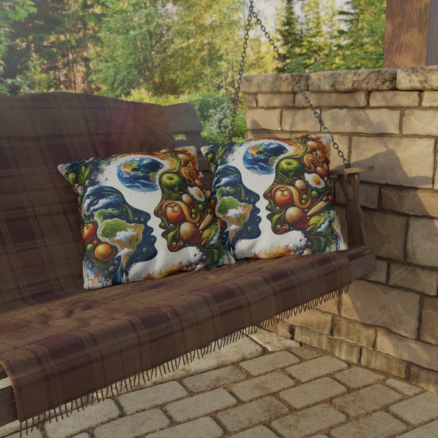 Earthly Dialogue Feast Outdoor Pillows