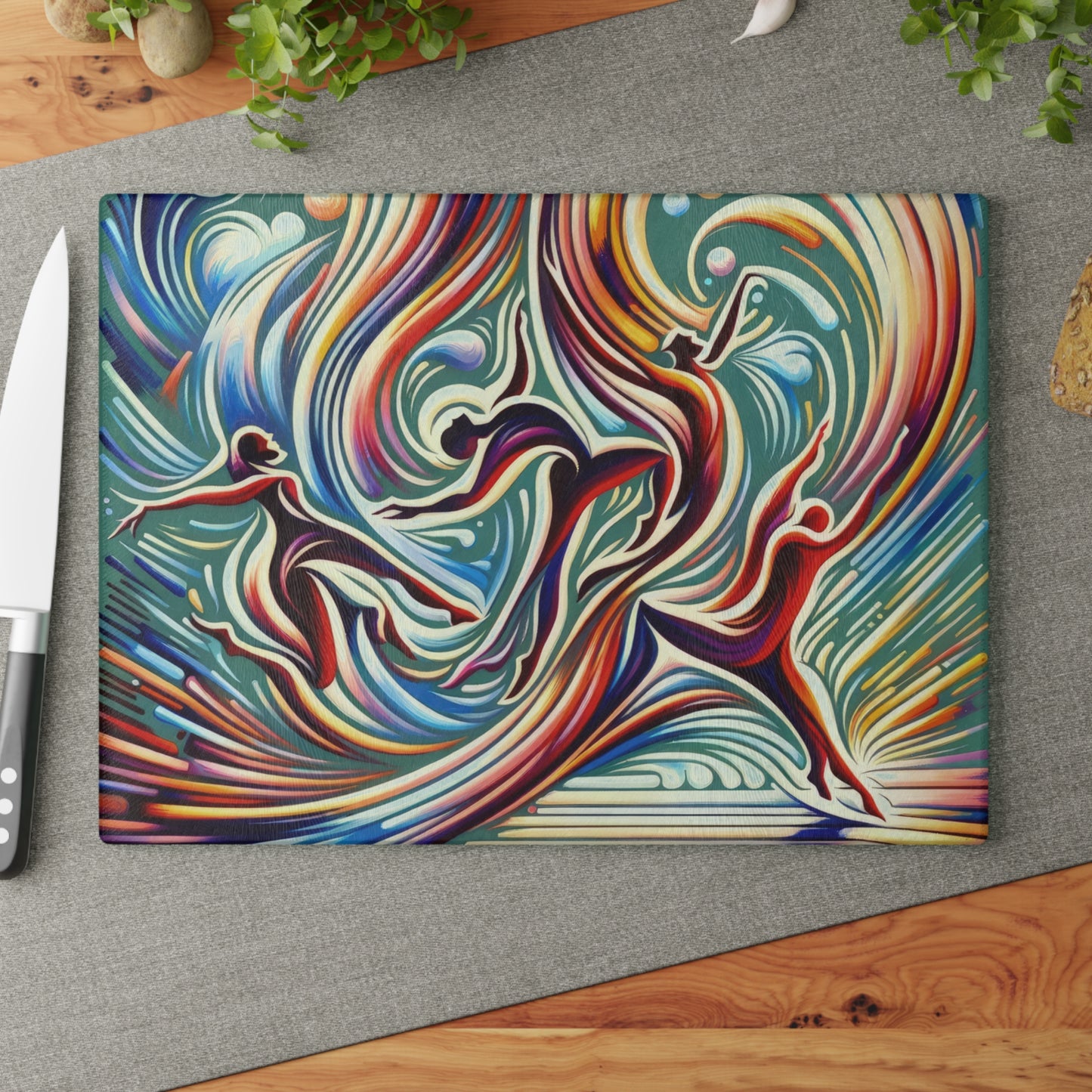 Choreographic Mindful Tachism Glass Cutting Board