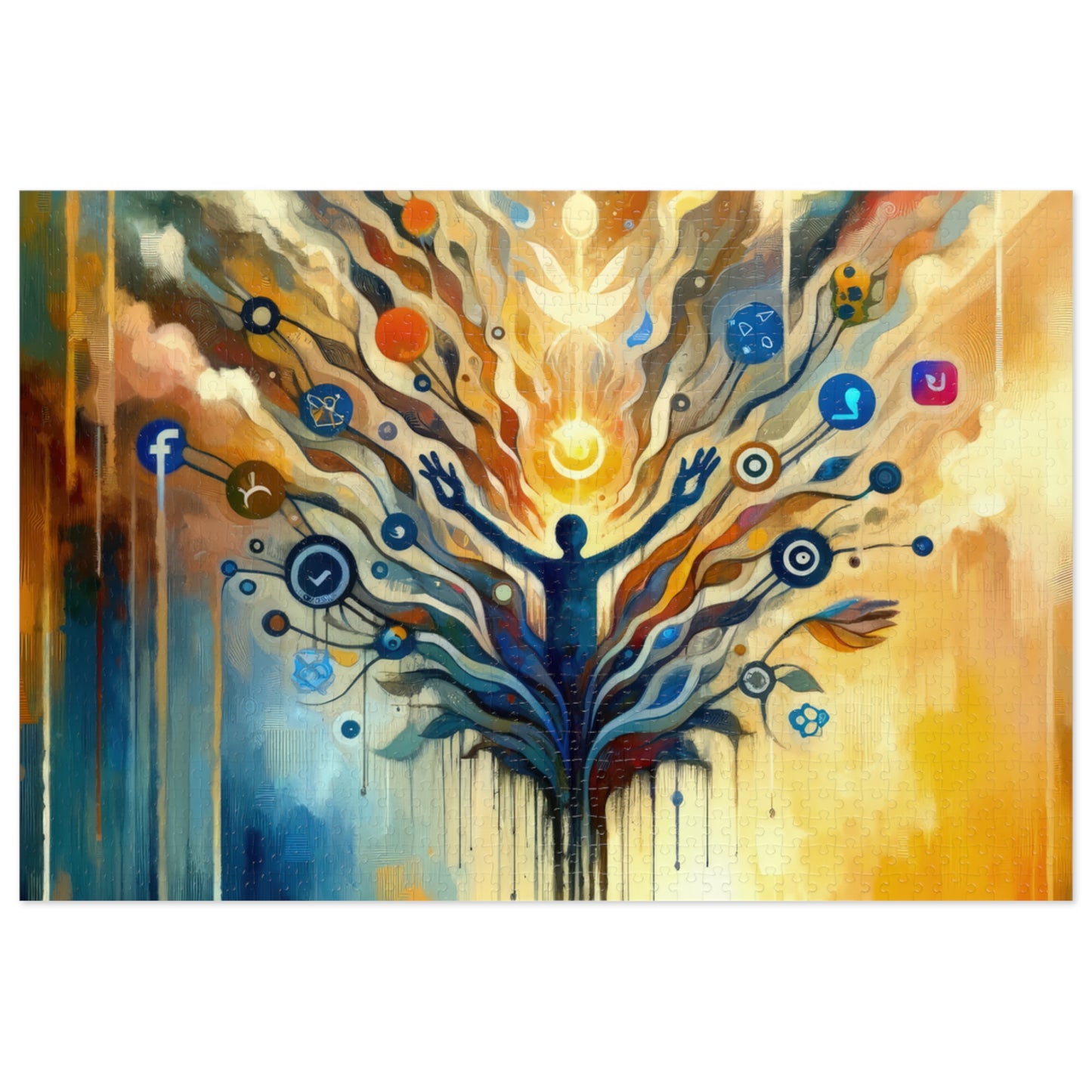Reflective Digital Meditation Jigsaw Puzzle (30, 110, 252, 500,1000-Piece)