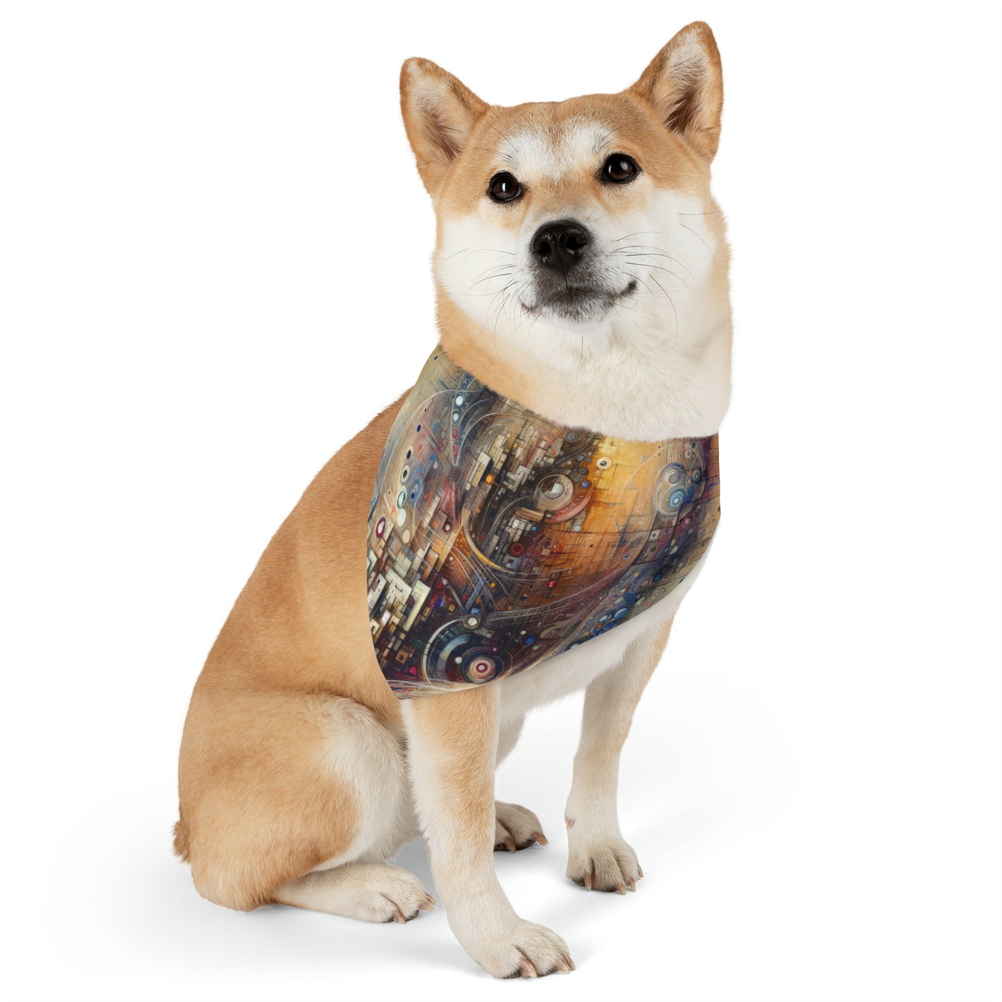 Digital Rhythmic Architecture Pet Bandana Collar