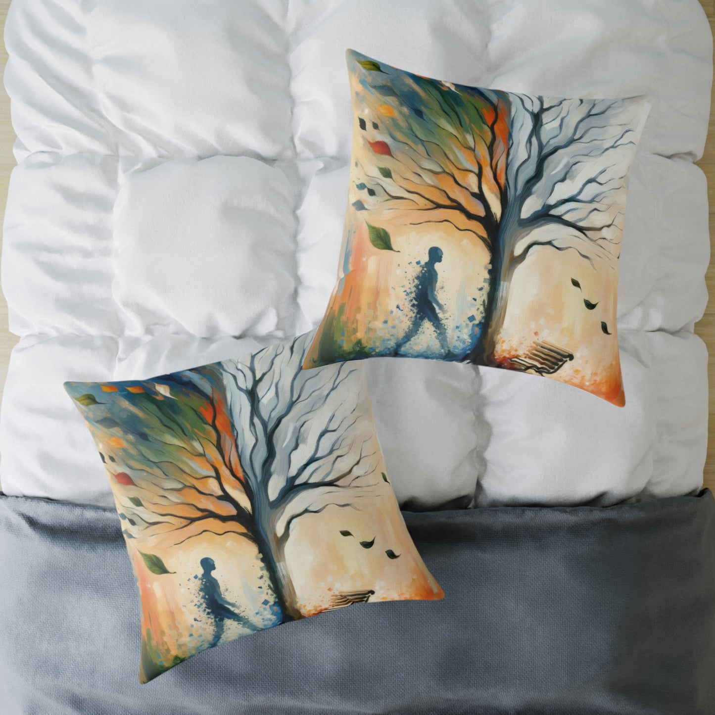 Transient Essence Anchored Spun Polyester Pillow