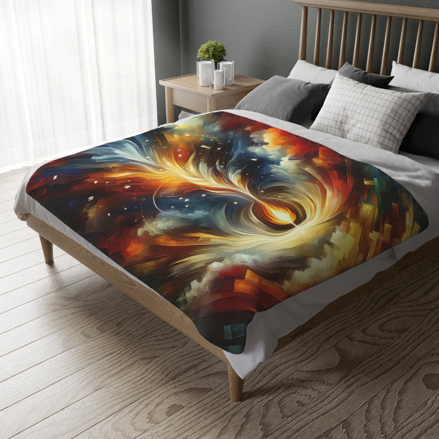 Igniting Transformational Currents Velveteen Microfiber Blanket (Two-sided print)