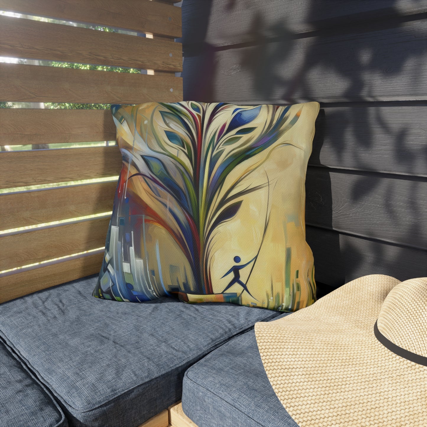 Pruning Distraction Tachism Outdoor Pillows