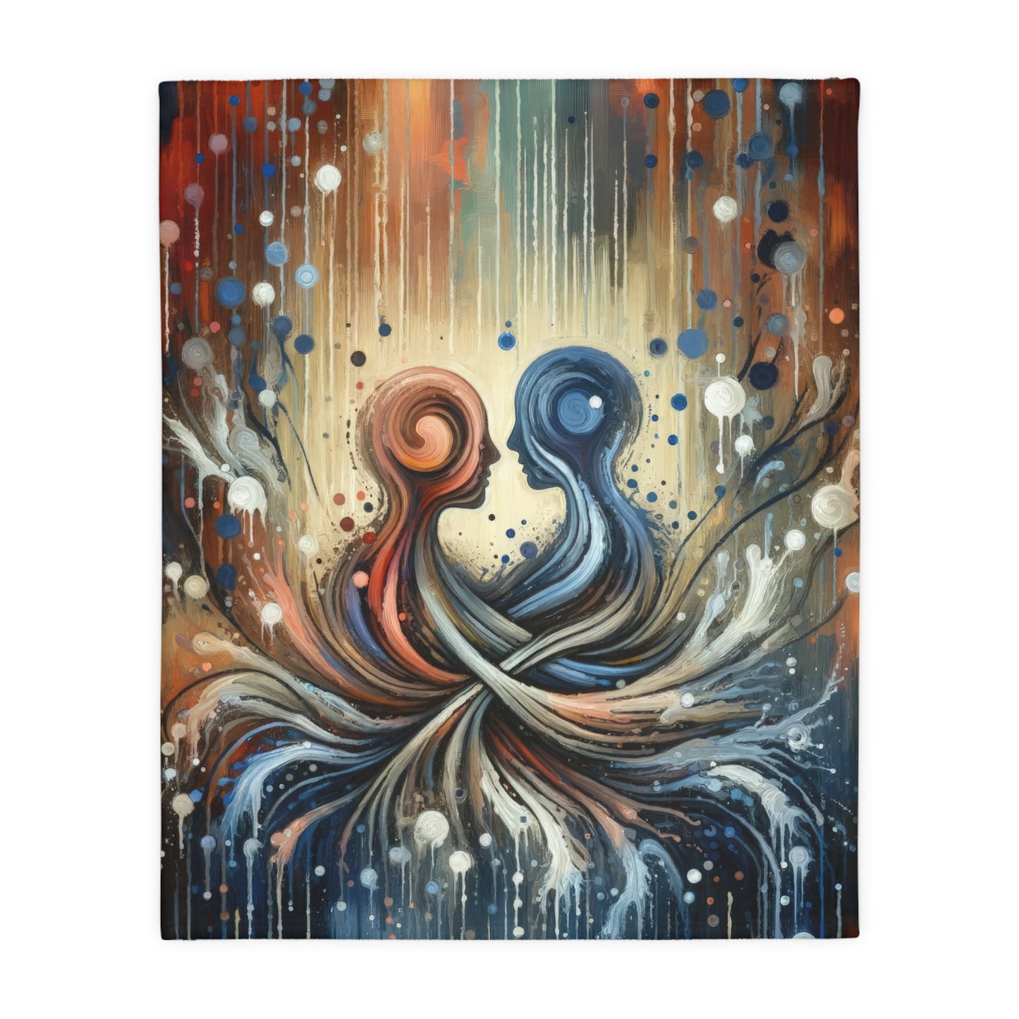Empathic Connection Tachism Velveteen Microfiber Blanket (Two-sided print)