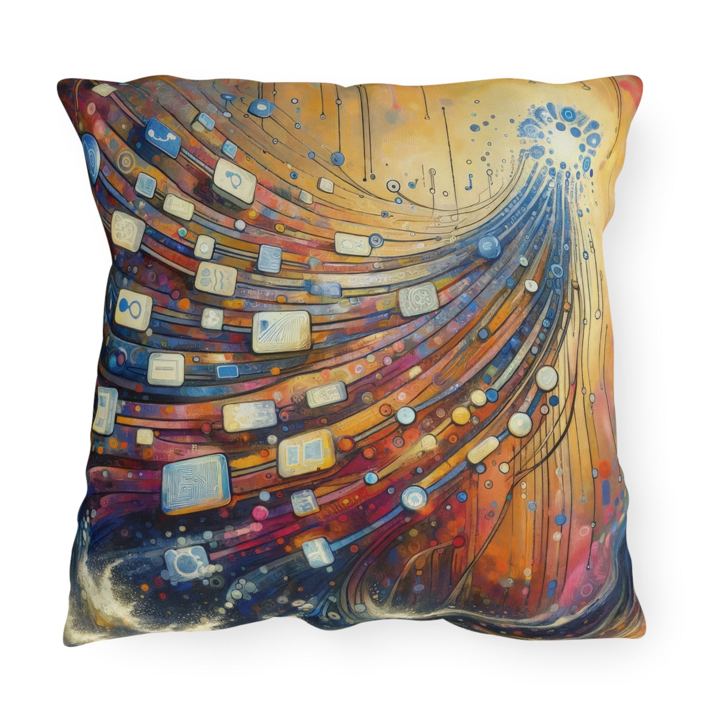 Digital Tapestry Weaving Outdoor Pillows