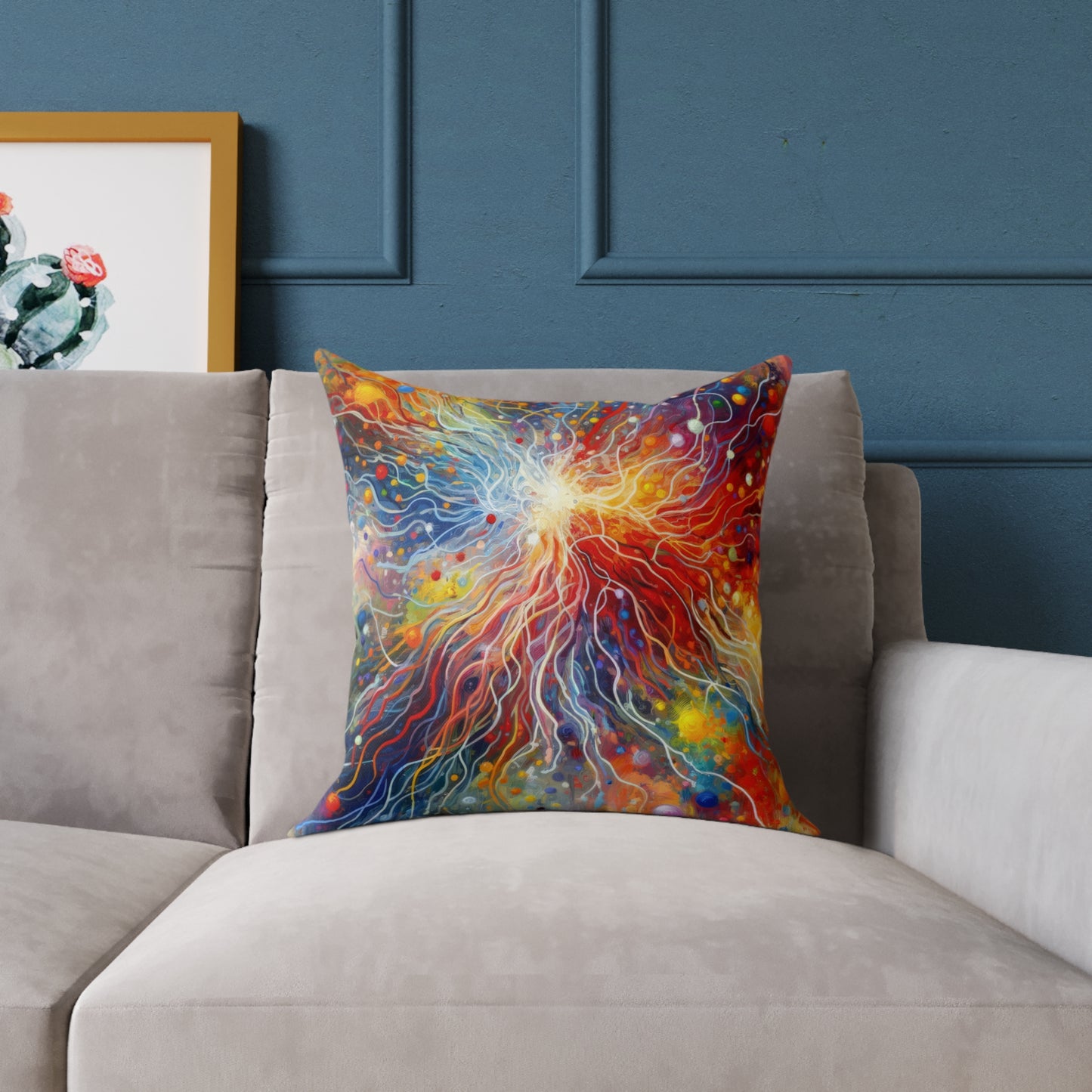 Emotive Yarn Explosion Spun Polyester Pillow