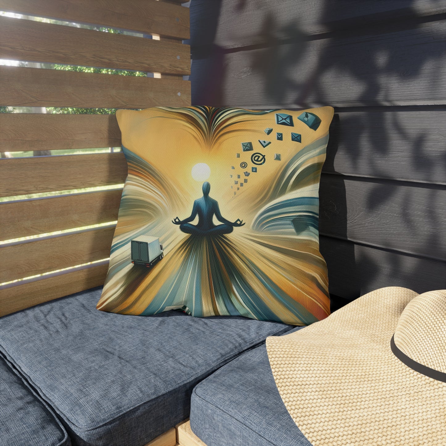 Meditative Commute Flow Outdoor Pillows