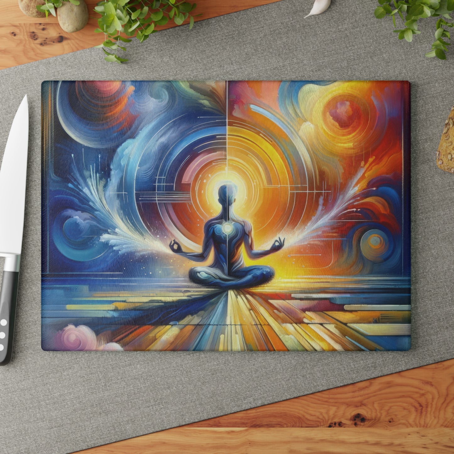 Techno Spiritual Synthesis Glass Cutting Board