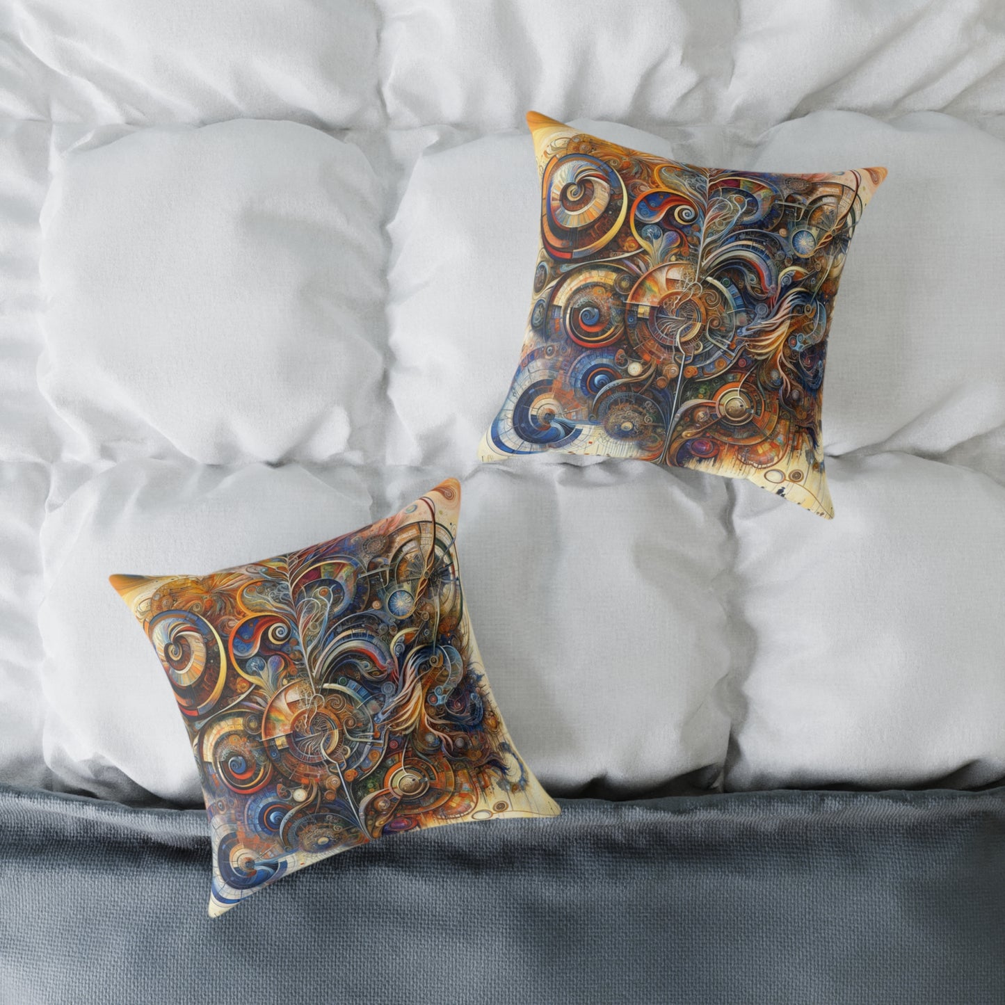 Ethos Web Abstract Spun Polyester Pillow