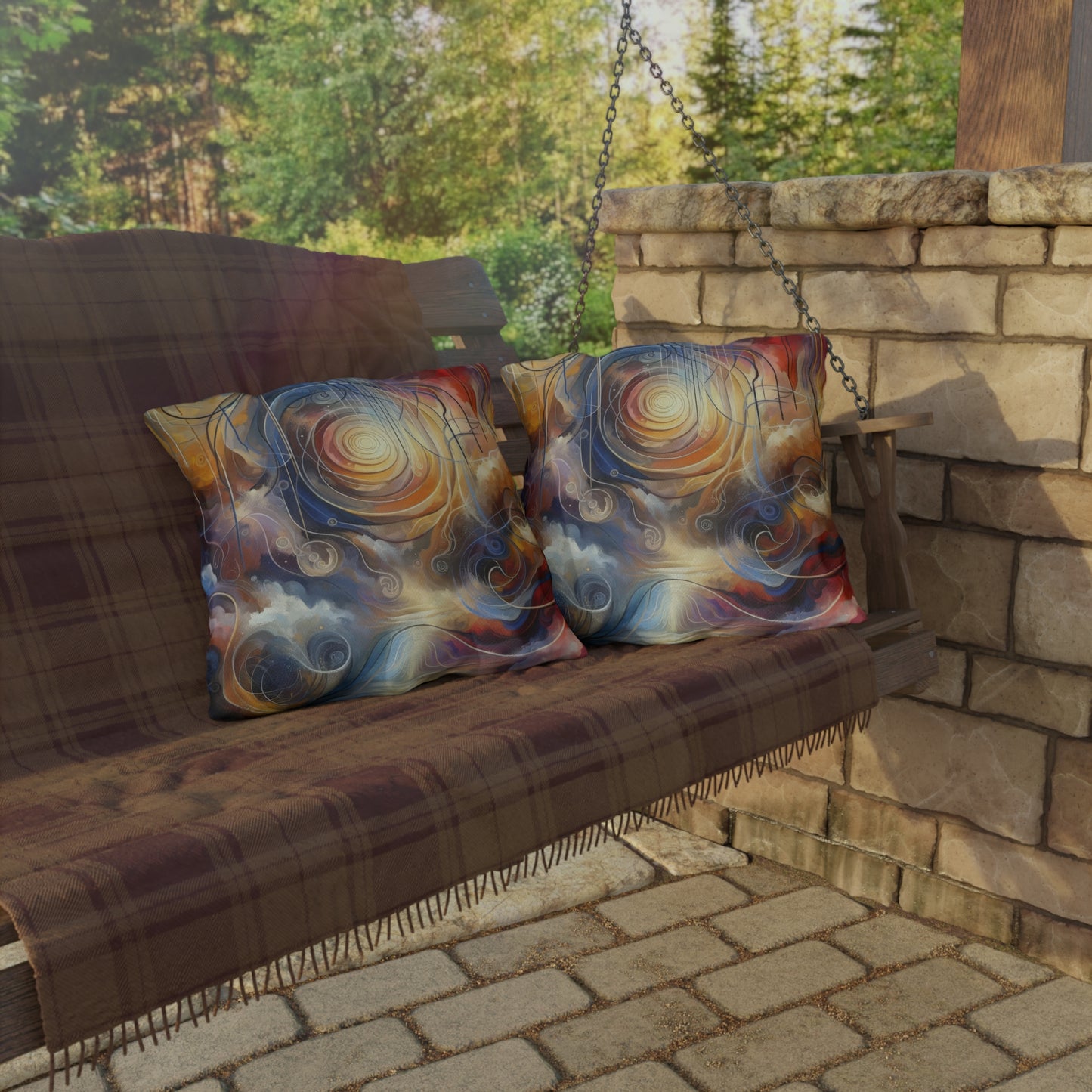 Presence Anchored Tachism Outdoor Pillows