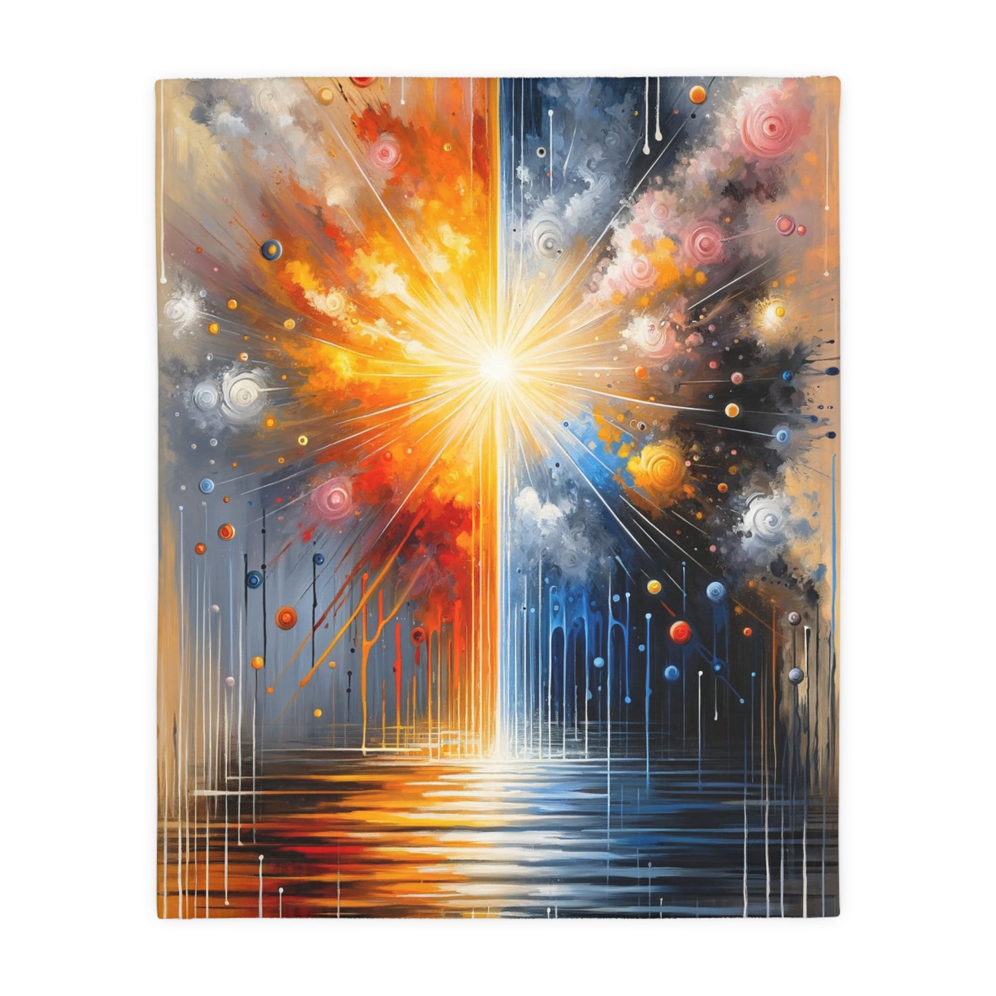 Luminous Abstract Tachism Velveteen Microfiber Blanket (Two-sided print)