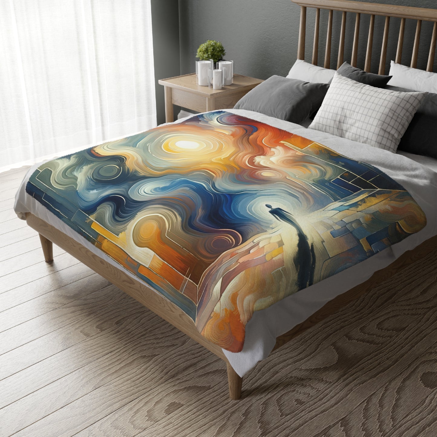 Spiritual Tranquil Sanctuary Velveteen Microfiber Blanket (Two-sided print)