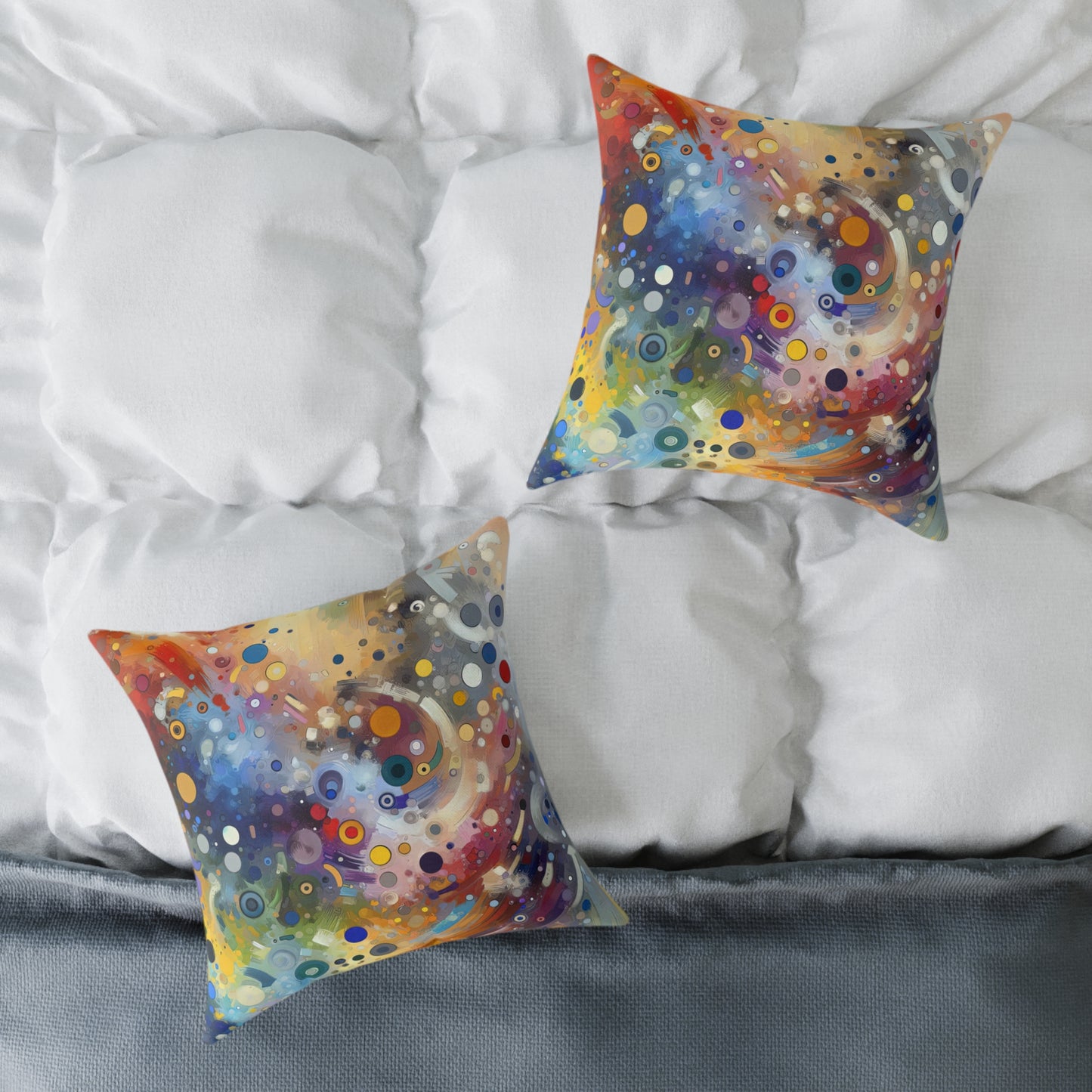 Humorous Unified Tachism Spun Polyester Pillow
