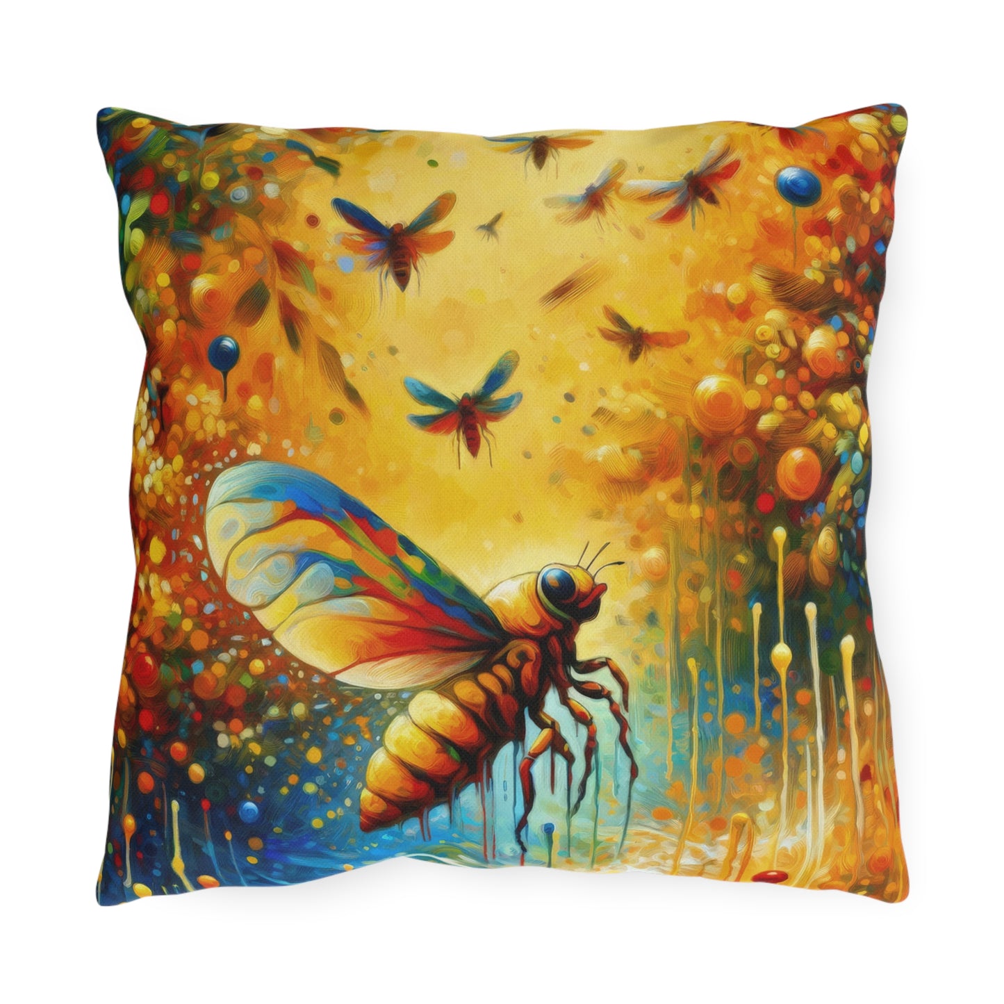 Seasonal Cicada Vibrance Outdoor Pillows
